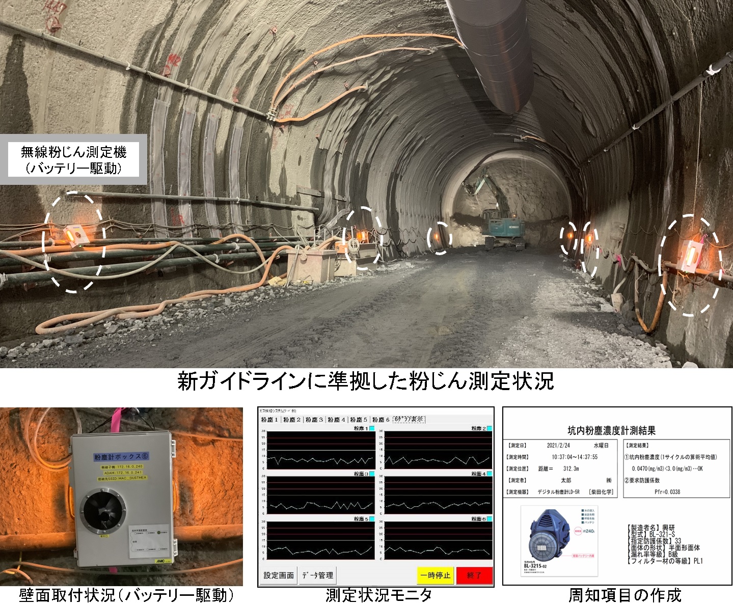 トンネル粉じん測定システムを開発
